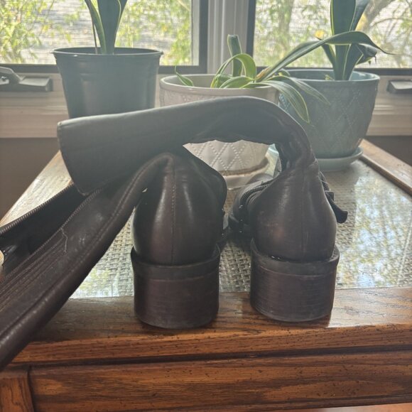 Brown Real Leather Bike Boots Women's Size 7 - Picture 8 of 11